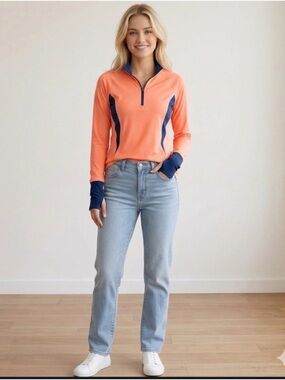 Kohl's drytek Coral and Navy women’s Half-Zip Performance Jacket size large